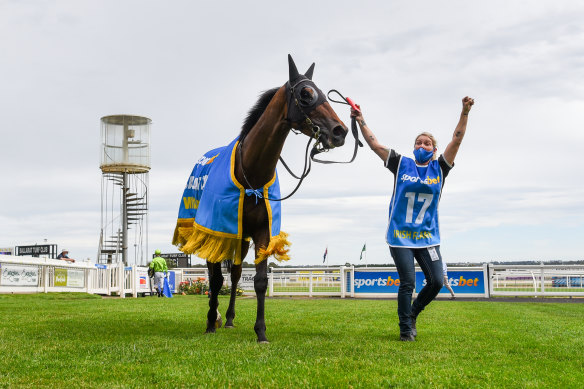 Irish Flame provided Brett Scott with one of his career highlights as a trainer when he won last year’s Ballarat Cup.