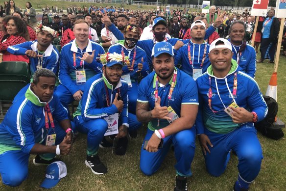 Tuvalu’s Commonwealth Games team in Birmingham.