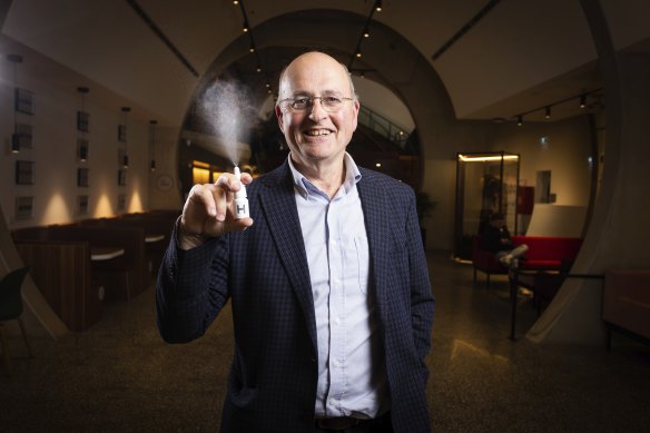 Professor Don Campbell has high hopes for heparin spray as a virus preventer.