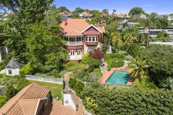 The 1903-built mansion is set on 2090 square metres, making it one of the largest blocks in Clifton Gardens.