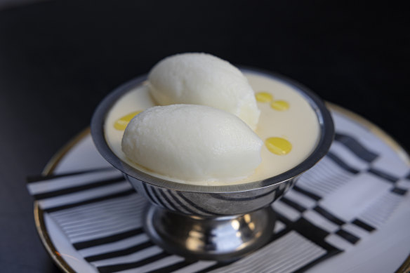 A celebration of winter lemons (aka sorbet, $14). 