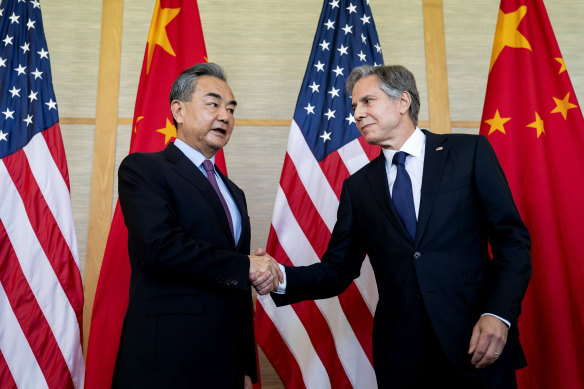 US Secretary of State Antony Blinken and China’s Foreign Minister Wang Yi earlier last year.