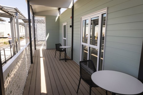 A verandah at the Mickleham quarantine.