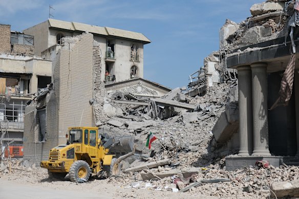 A government site in Tehran heavily destroyed by Israel and the US during Operation Epic Fury.