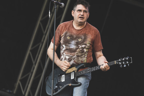 Steve Albini performs with Shellac at  Primavera Sound Madrid 2023 in Madrid, last June.
