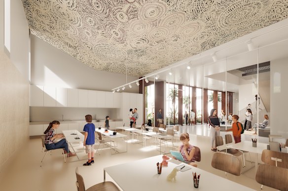 An artist’s impression of the children’s learning centre.