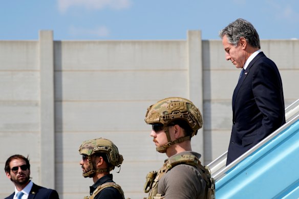 US Secretary of State Antony Blinken arrived in Tel Aviv on Monday.