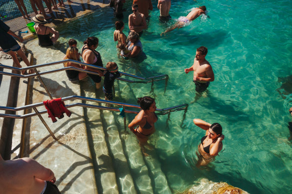 Swimmers cool off at Bronte. Warnings have been issued about a dangerous summer. 
