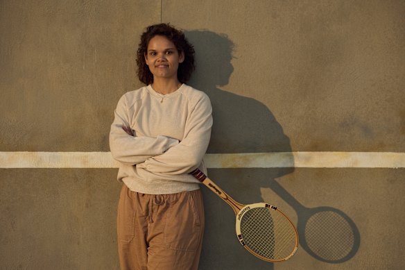 Lila McGuire as Evonne Goolagong Cawley in the ABC series Goolagong.