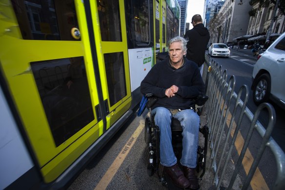 Martin Leckey is suing the state government and Yarra Trams over delays in making tram infrastructure accessible.