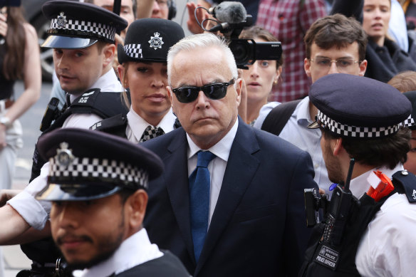 Huw Edwards arrives at Westminster Magistrates’ Court on Wednesday.