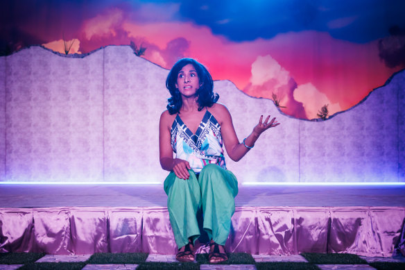 The struggle for funding became woven into the Peacemongers show itself. Pictured is performer Sonya Suares.