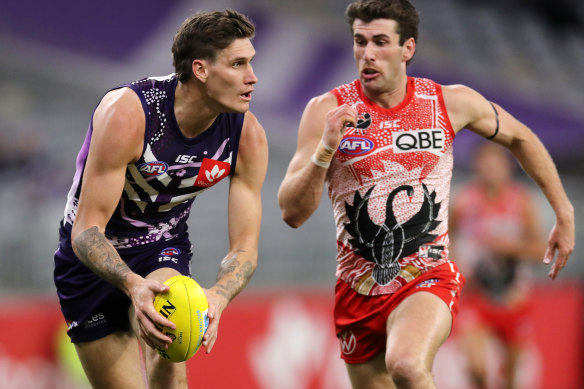 Rory Lobb is run down by Robbie Fox.