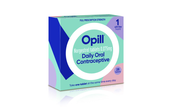 Şirketin doğum kontrol ilacı Opill için önerilen ambalaj. 