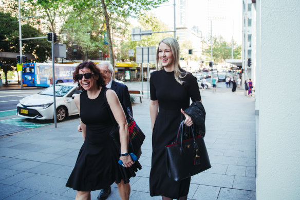 Barrister Sue Chrysanthou, SC, (left) and Munjed Al Muderis’ partner Claudia Roberts outside the Federal Court in Sydney on Tuesday.