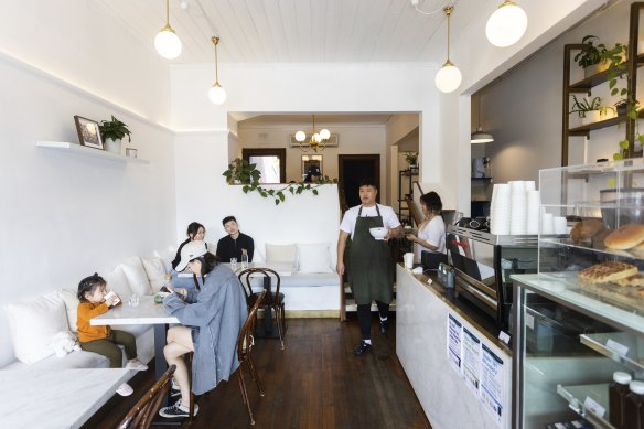 Ondo cafe is a calm, split-level space.
