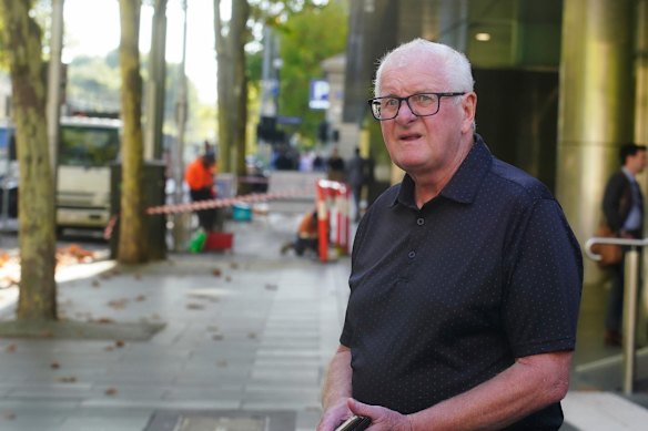 Retiree Paul Willigenburg leaves the County Court after giving evidence in the inquiry into the McCrae landslides. 