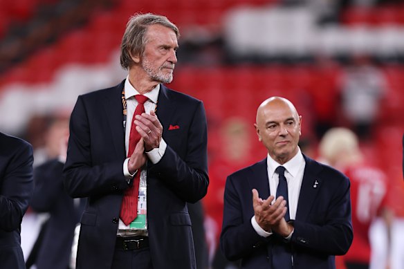Manchester United co-owner Sir Jim Ratcliffe and Spurs chairman Daniel Levy.
