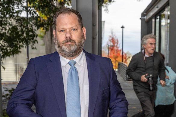 Detective Sergeant Luke Farrell was present at the raid on Erin Patterson’s home in the aftermath of the fatal lunch.
