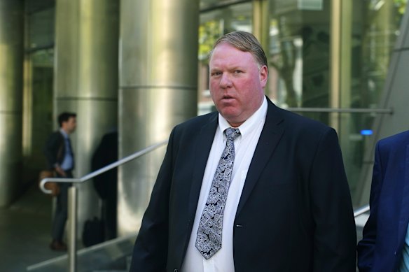 Jamie Gleeson outside the County Court on Wednesday afternoon.