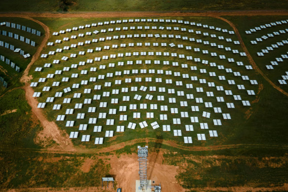 Renewable energy generation is accelerating faster than anyone thought possible. Pictured is the RayGen Power Plant Carwarp Project in Mildura, dispatchable renewable electricity project that will provide reliable, on-demand power to the distribution network in Victoria. 