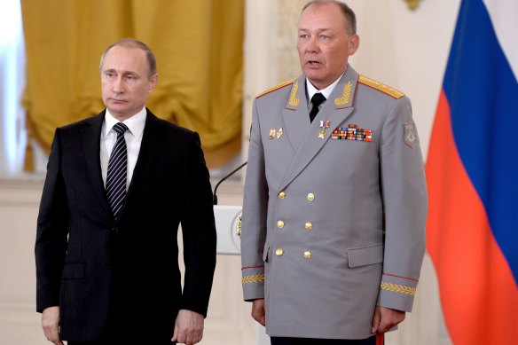 Colonel General Alexander Dvornikov, pictured with Russian President Vladimir Putin in 2016, was in charge of Moscow’s war in Ukraine for seven weeks before being dumped.