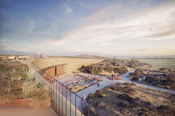 An artist’s impression of the new visitor centre and surrounds.