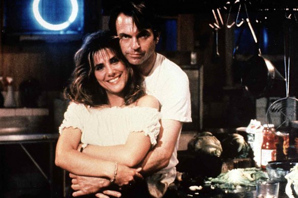Zoe Carides and Sam Neill in the Australian cult comedy Death in Brunswick.