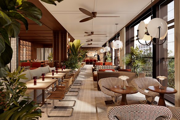 The Woods Bagot redesign includes a new Club Intercontinental lounge (artist’s impression).