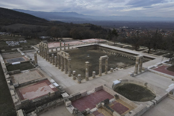 Part of the Palace of Aigai, built more than 2300 years ago during the reign of Alexander the Great’s father in ancient Aigai, Greece.