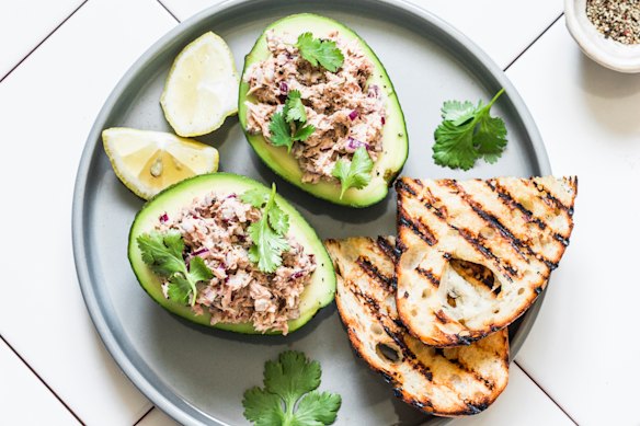 Avo and tuna is great by itself, or dressed up with a few simple additions.