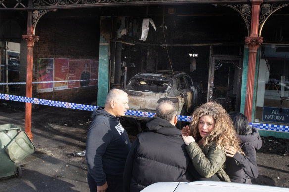 The hair salon in Port Melbourne mid-morning on Monday.