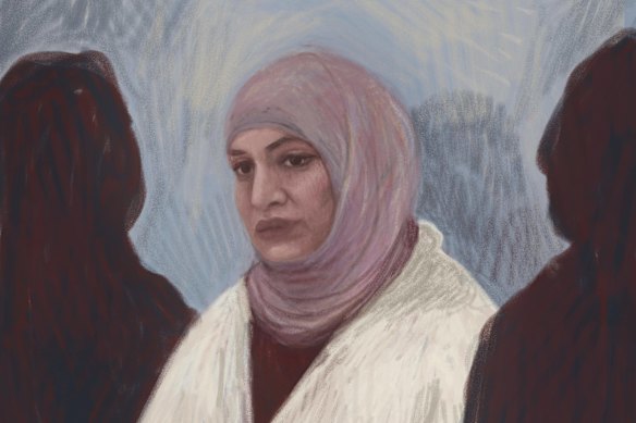 Un boceto de la corte de Zeinab Ahmad.