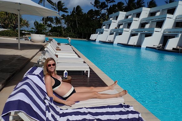 The author during her babymoon at Hayman Island.