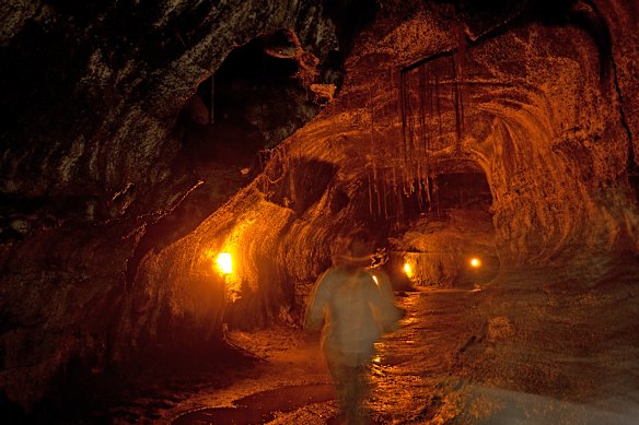 The underground Nahuku-Thurston Lava Tube in Volcanoes National Park, Big Island.