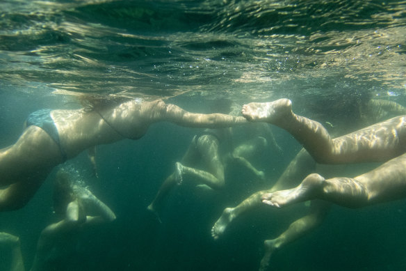 Swimmers cool off at Clovelly Beach in Sydney’s eastern suburbs.