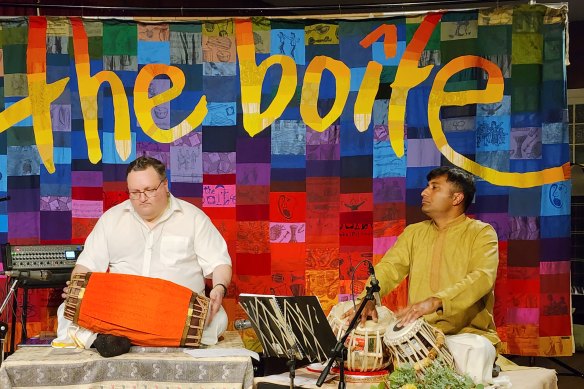 Enthralling amalgam: Adrian Sherriff was joined by the remarkable Jay Dabgar on tabla.