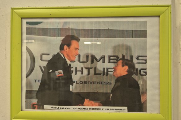 Arnold Schwarzenegger meets Coffa in 2011.