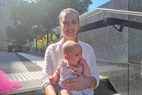 Former lawyer Peta Brunel was told to leave a hearing in the County Court on Tuesday while breastfeeding her child.
