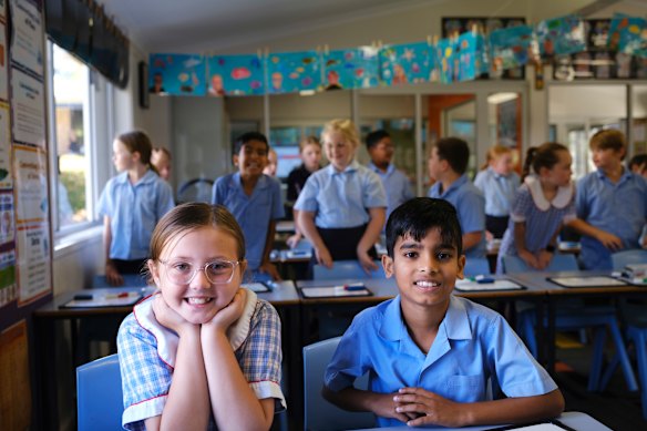 St Bernard’s Primary School uses a bank of lesson plans and materials which teachers say has cut down the time spent planning classes.
