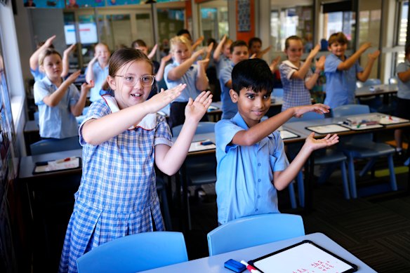 St Bernard’s Primary School uses a bank of lesson plans and materials which teachers say has cut down the time spent planning classes.