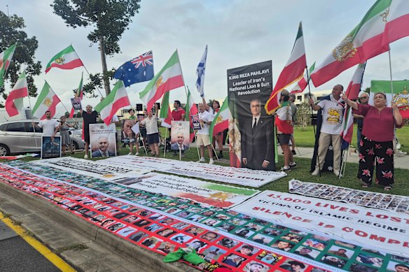 Protesters at Matildas v Iran match at Women’s Asian Cup on the Gold Coast, Australia.