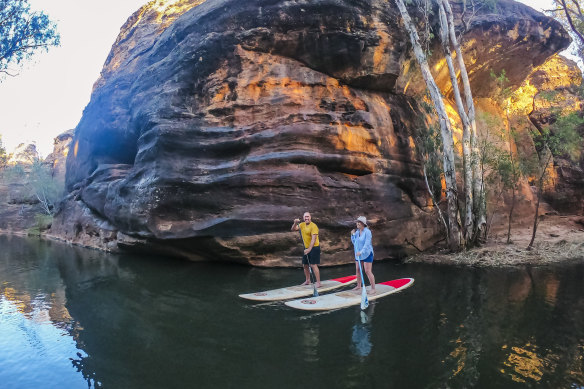 The navigable section of Cobbold Gorge is about 840 metres in length, but the experience is like burrowing into the Earth.