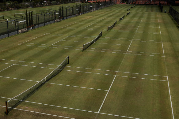 The lawn courts at Kooyong.