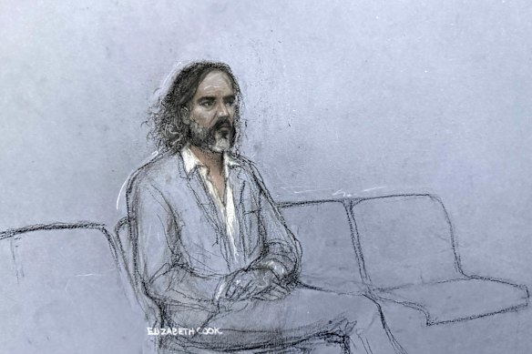 A court artist sketch of Brand during jury selection earlier in the week.