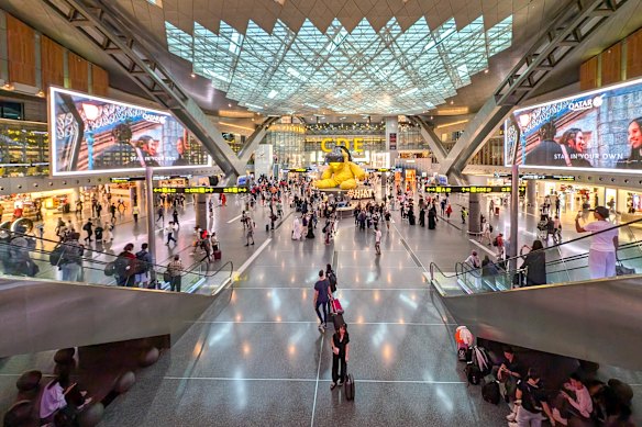 Hamad International Airport in Doha, Qatar.