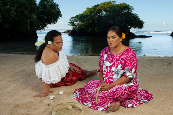 2Two Fa’afafine on the beach (After Gauguin), 2020.