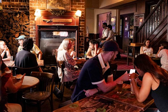 Downstairs at the Cricketers Arms. 