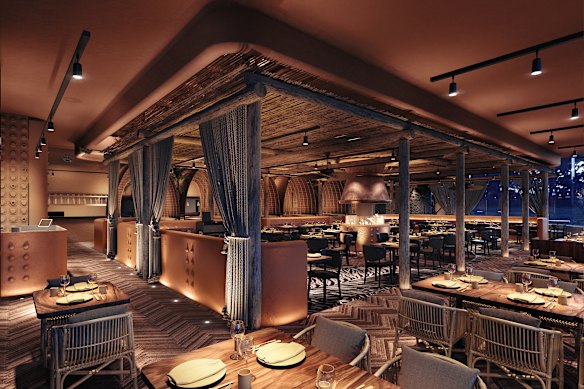 Representação artística da nova Meat & Wine Co, que assumirá as instalações da Coco em South Perth. 