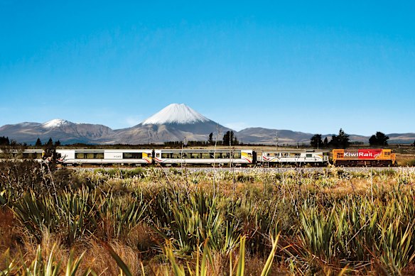 The Northern Explorer on track between Auckland and Wellington.